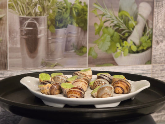 Melci de Burgundia așezați elegant pentru o prezentare ca la restaurant